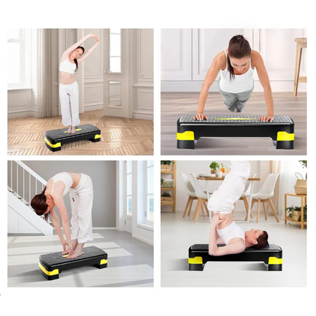 STEP SCHODEK DO ĆWICZEŃ DO AEROBIKU FITNESS 3 STOPNIOWY REGULOWANY SOLIDNY