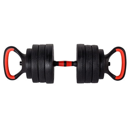HANTLE BITUMICZNE REGULOWANE ZESTAW 2x20 KG + SZTANGA + UCHWYTY KETTLEBELL TP01-40