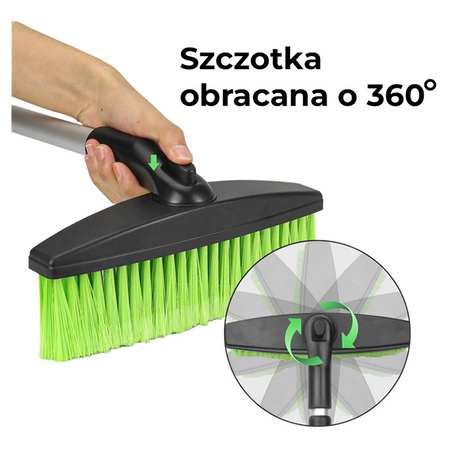 SZCZOTKA SKROBACZKA DO SAMOCHODU 2W1 TELESKOPOWA REGULOWANA VENOM CZARNO-ZIELONA 73-109 CM