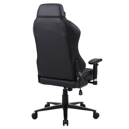 FOTEL GAMINGOWY BIUROWY OBROTOWY SONIC CZARNY SKÓRA PU