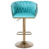 HOKER KRZESŁO BAROWE GLAMOUR SURI MIĘTOWY PODSTAWA ZŁOTA