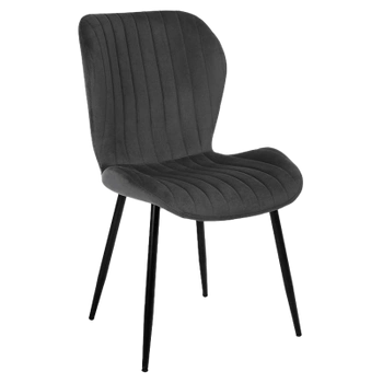 KRZESŁO FOTEL WELUROWY TAPICEROWANY TORA CZARNY NOGI CZARNE