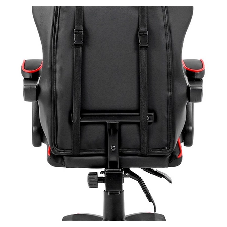 FOTEL GAMINGOWY BIUROWY OBROTOWY ZING-B CZARNO/CZERWONY SKÓRA PU
