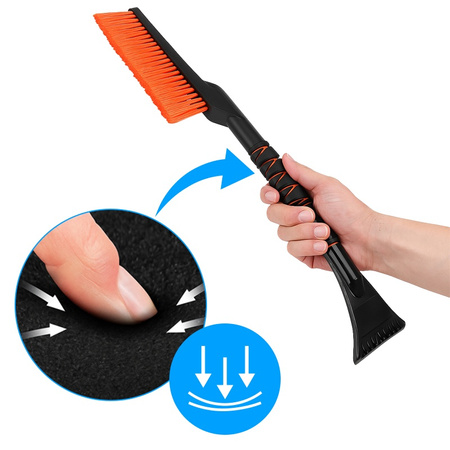 SZCZOTKA SKROBACZKA DO SAMOCHODU 2W1 DRAX CZARNO/POMARAŃCZOWA 56 CM