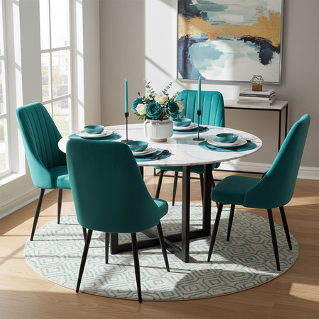 KRZESŁO FOTEL WELUROWY TAPICEROWANY NIKA BUTELKOWA ZIELEŃ NOGI CZARNE