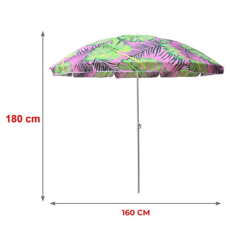 PARASOL PLAŻOWY OGRODOWY BALKONOWY KORAL 1C 180 CM