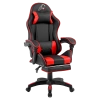 FOTEL GAMINGOWY BIUROWY OBROTOWY ZING-A CZARNO/CZERWONY SKÓRA PU