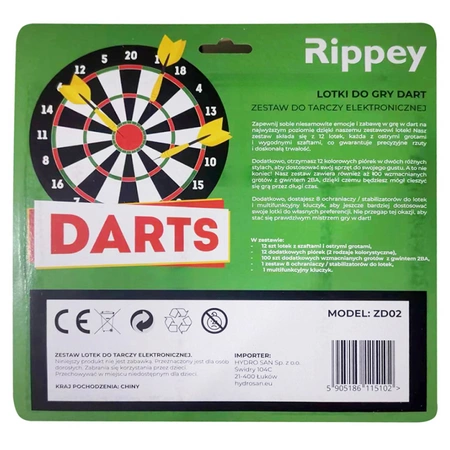 ZESTAW 12 RZUTEK DO TARCZY ELEKTRONICZNEJ LOTKI DO GRY ZD02