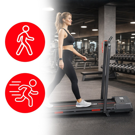 BIEŻNIA ELEKTRYCZNA TRENINGOWA DOMOWA RUN 1-12 KM/H 120 KG 230 V BLUETOOTH