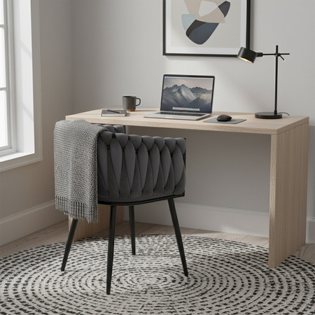 FOTEL KRZESŁO WELUROWY TAPICEROWANY RISO CIEMNY SZARY NOGI CZARNE