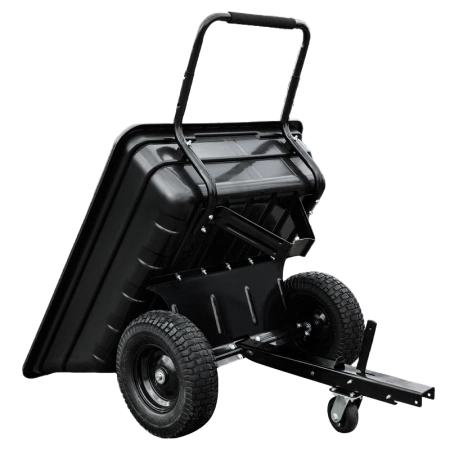 PRZYCZEPKA OGRODOWA DO KOSIARKI TRAKTORKA OGRODOWEGO BOGIE-TRAX CZARNA POLIMEROWA DO 400 KG