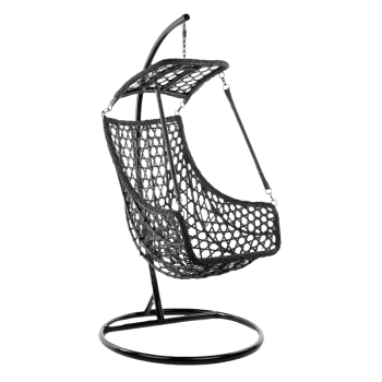 FOTEL OGRODOWY WISZĄCY KOKON DUŻY KOSZ LORD CZARNY