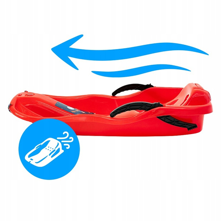 SANKI DZIECIĘCE Z HAMULCEM ŚLIZG PLASTIKOWY SKIPPER CZERWONE