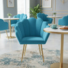 FOTEL KRZESŁO WELUROWE TAPICEROWANE TINA TURKUSOWY NOGI ZŁOTE