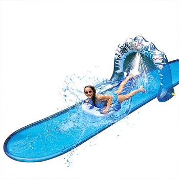 DMUCHANA ŚLIZGAWKA WODNA Z FONTANNĄ MATA ŚLIZG ZJEŻDŻALNIA OGRODOWA SLIDER 500x120