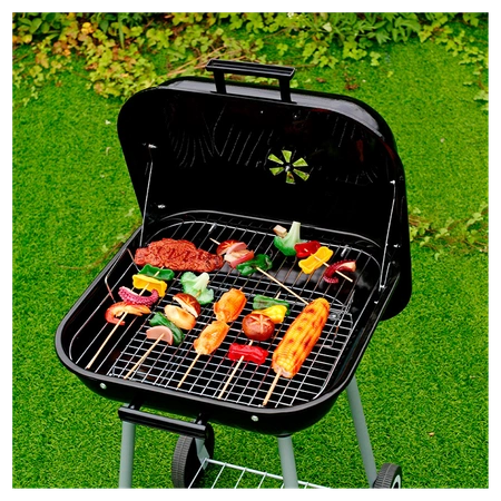 GRILL OGRODOWY WĘGLOWY Z POKRYWĄ VL05 CZARNY