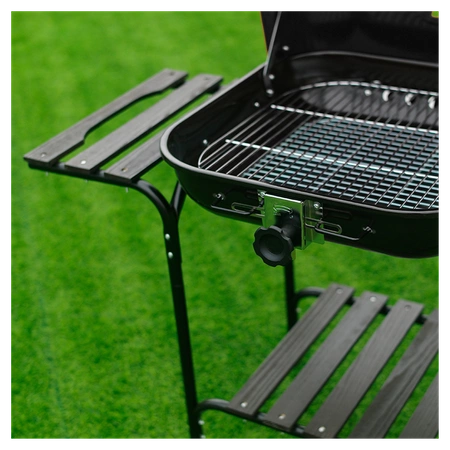 GRILL OGRODOWY WĘGLOWY Z POKRYWĄ VL02 CZARNY