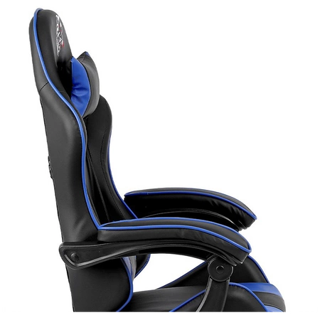 FOTEL GAMINGOWY BIUROWY OBROTOWY ZING-A CZARNO/NIEBIESKI SKÓRA PU