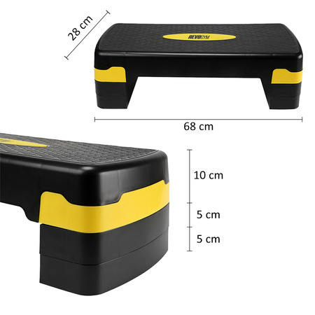 STEP SCHODEK DO ĆWICZEŃ DO AEROBIKU FITNESS 3 STOPNIOWY REGULOWANY SOLIDNY