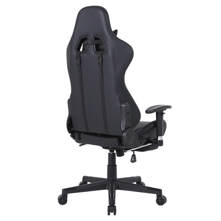 FOTEL GAMINGOWY BIUROWY OBROTOWY RIVAL CZARNY SKÓRA PU