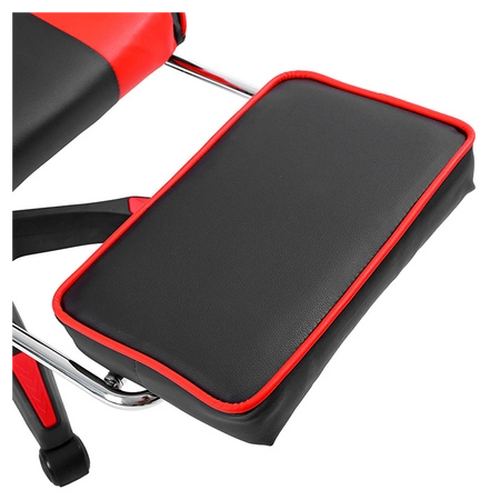 FOTEL GAMINGOWY BIUROWY OBROTOWY ZING-A CZARNO/CZERWONY SKÓRA PU