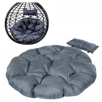PODUSZKA DO FOTELA OGRODOWEGO KOKONU HUŚTAWKI OKRĄGŁĄ SZARA