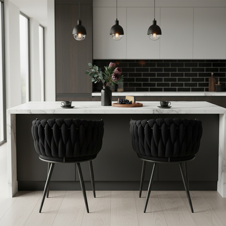 KRZESŁO FOTEL WELUROWY TAPICEROWANY RISO CZARNY NOGI CZARNE