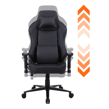 FOTEL GAMINGOWY BIUROWY OBROTOWY SONIC CZARNY SKÓRA PU