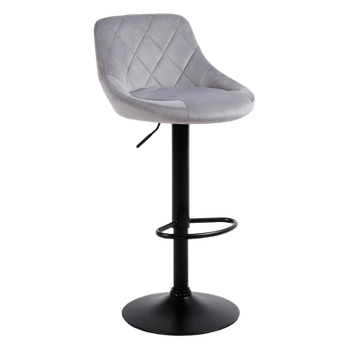 HOKER KRZESŁO BAROWE XENA SZARY WELUR PODSTAWA CZARNA