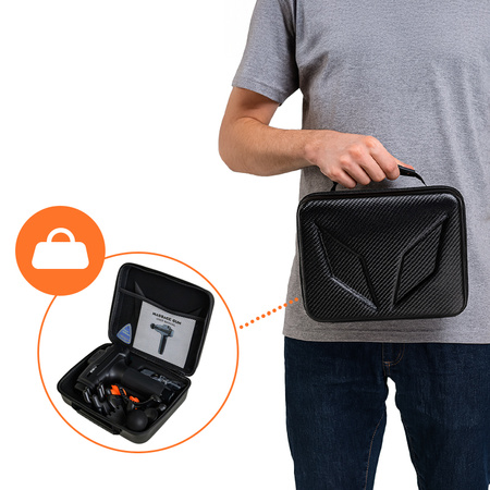 PISTOLET DO MASAŻU MOCNY MASAŻER DO PLECÓW CIAŁA MASSAGE GUN 100W + 12 KOŃCÓWEK RP20