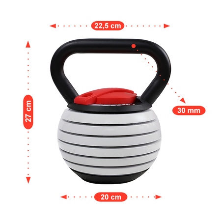 HANTEL KETTLEBELL REGULOWANY 18 KG RP16-18
