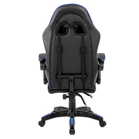 FOTEL GAMINGOWY BIUROWY OBROTOWY ZING-B CZARNO/NIEBIESKI SKÓRA PU