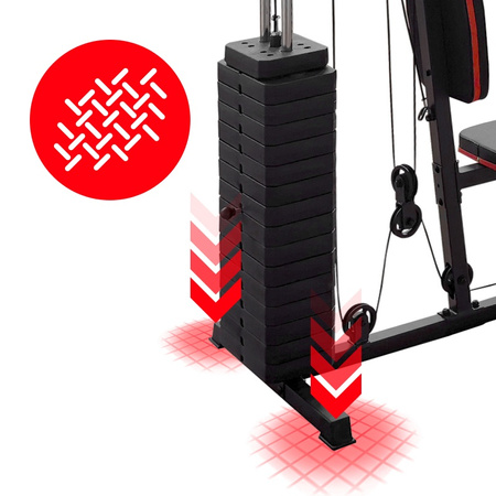 ATLAS DO ĆWICZEŃ WIELOSTANOWISKOWY TRENINGOWY SIŁOWNIA DOMOWA LS07 72KG