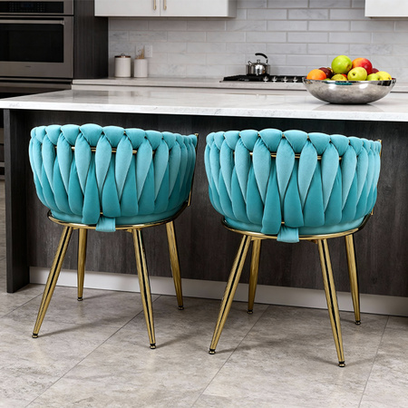 FOTEL KRZESŁO WELUROWY TAPICEROWANY RISO MIĘTOWY NOGI ZŁOTE