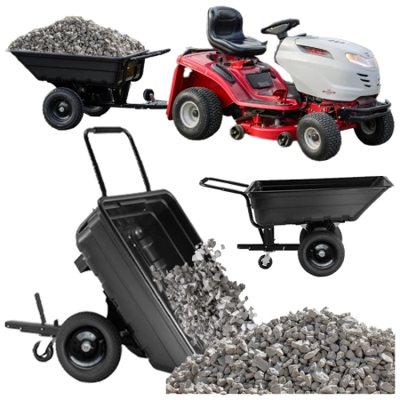 PRZYCZEPKA OGRODOWA DO KOSIARKI TRAKTORKA OGRODOWEGO BOGIE-TRAX CZARNA POLIMEROWA DO 400 KG