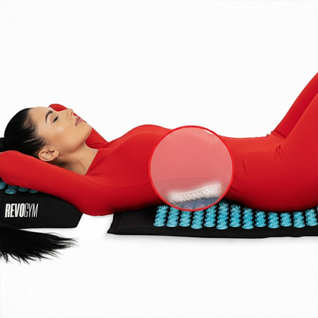 MATA DO AKUPRESURY ZDROWOTNA Z KOLCAMI AKUPRESURA MASAŻ ZESTAW Z PODUSZKĄ