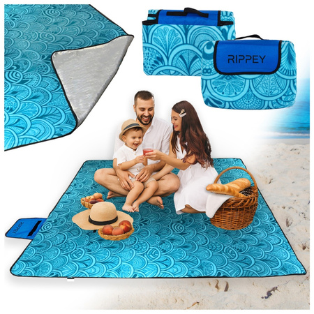 KOC PIKNIKOWY WODOODPORNY MATA PLAŻOWA Z IZOLACJĄ SANDY 1A NIEBIESKI 2x2