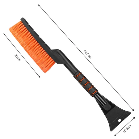 SZCZOTKA SKROBACZKA DO SAMOCHODU 2W1 DRAX CZARNO/POMARAŃCZOWA 56 CM