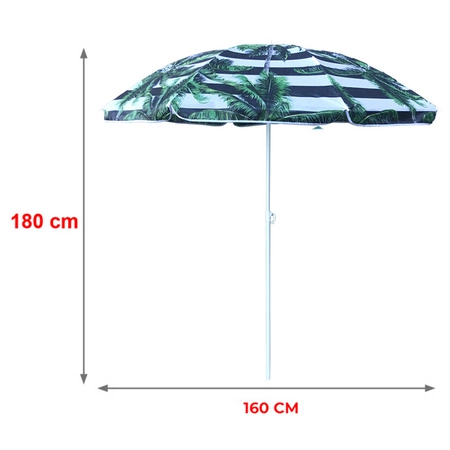 PARASOL PLAŻOWY OGRODOWY BALKONOWY KORAL 1B 180 CM