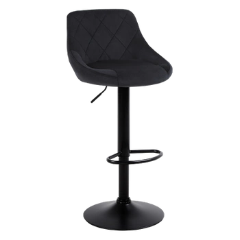 HOKER KRZESŁO BAROWE XENA CZARNY WELUR PODSTAWA CZARNA