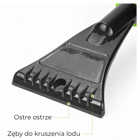 SZCZOTKA SKROBACZKA DO SAMOCHODU 2W1 TELESKOPOWA REGULOWANA VENOM CZARNO-ZIELONA 73-109 CM