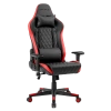 FOTEL GAMINGOWY BIUROWY OBROTOWY FURIA CZARNO/CZERWONY SKÓRA PU