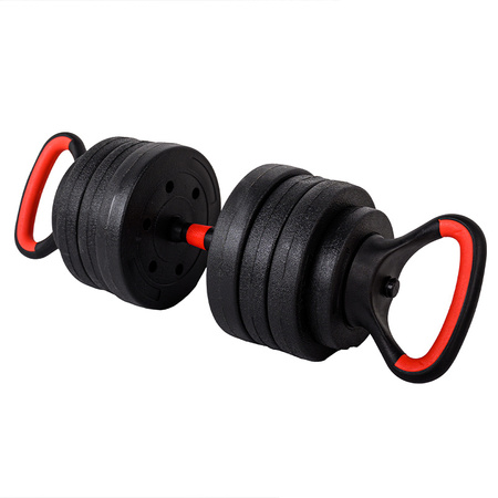 HANTLE BITUMICZNE REGULOWANE ZESTAW 2x20 KG + SZTANGA + UCHWYTY KETTLEBELL TP01-40