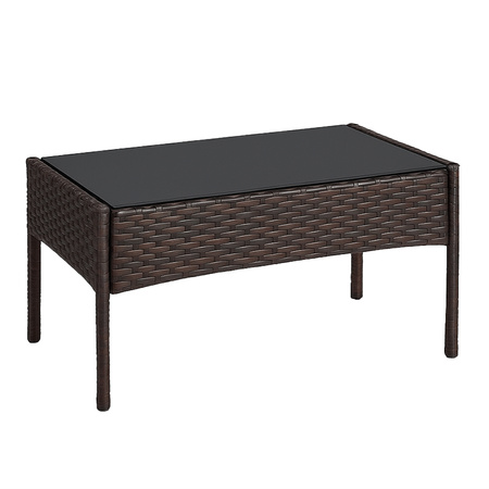 ZESTAW MEBLI OGRODOWYCH RATTANOWE LUIZA 4 OSOBOWE BRĄZOWY