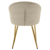 FOTEL KRZESŁO WELUROWE TAPICEROWANY METIS BEŻOWY NOGI ZŁOTE