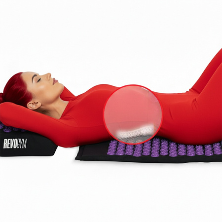 MATA DO AKUPRESURY ZDROWOTNA Z KOLCAMI AKUPRESURA MASAŻ ZESTAW Z PODUSZKĄ