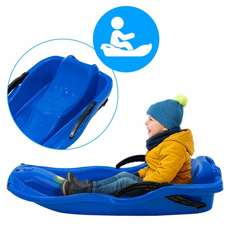 SANKI DZIECIĘCE Z HAMULCEM ŚLIZG PLASTIKOWY SKIPPER NIEBIESKE