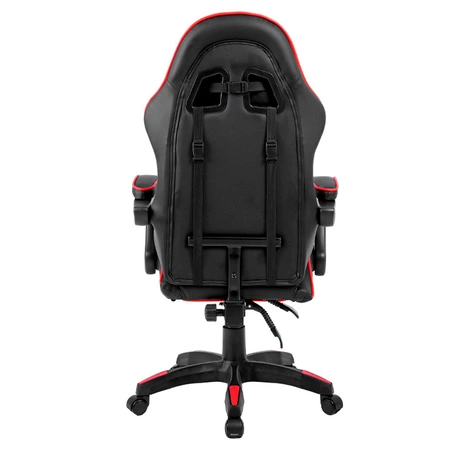 FOTEL GAMINGOWY BIUROWY OBROTOWY ZING-A CZARNO/CZERWONY SKÓRA PU
