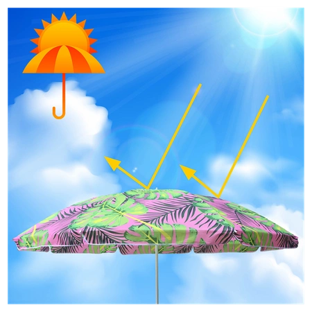PARASOL PLAŻOWY OGRODOWY BALKONOWY KORAL 1C 180 CM