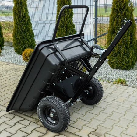 PRZYCZEPKA OGRODOWA DO KOSIARKI TRAKTORKA OGRODOWEGO BOGIE-TRAX CZARNA POLIMEROWA DO 400 KG